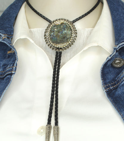 55mm x 46mm Aurora Abalone Bolo, made in USA, each