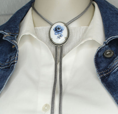 48mm x 38mm Blue Rose Heirloom Bolo, made in USA, each