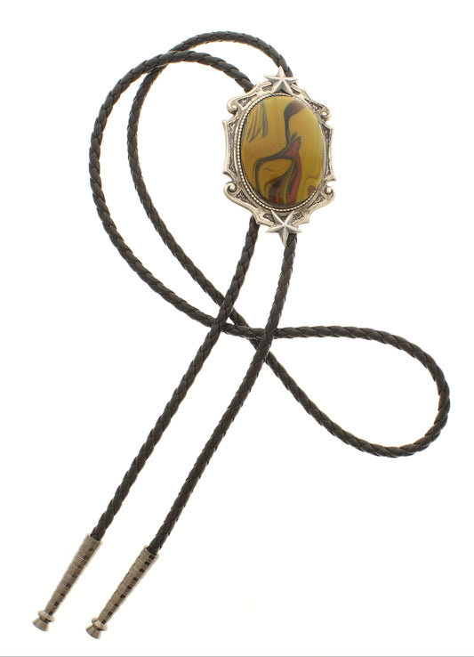 Painted Ember Bolo Tie, made in USA, each 38.9mm x 67.2mm