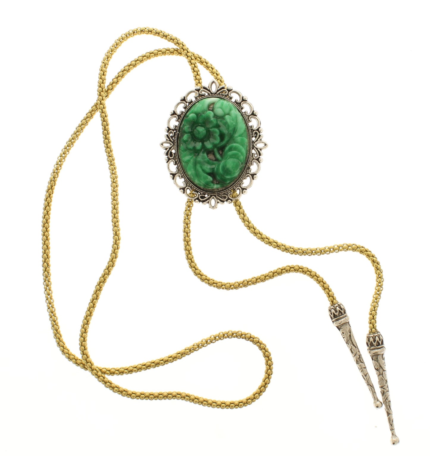 Verdant Grace Bolo Tie, made in USA, each 46.3mm x 55.2mm