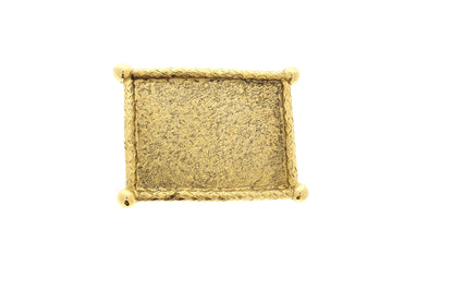 Rectangle Belt Buckle Base w/Braid Border, each