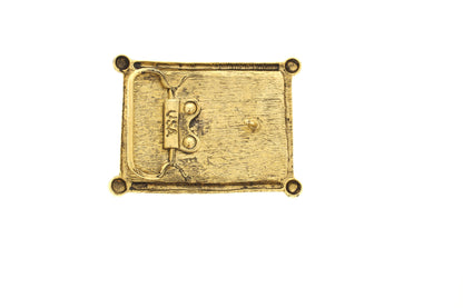 Rectangle Belt Buckle Base w/Braid Border, each