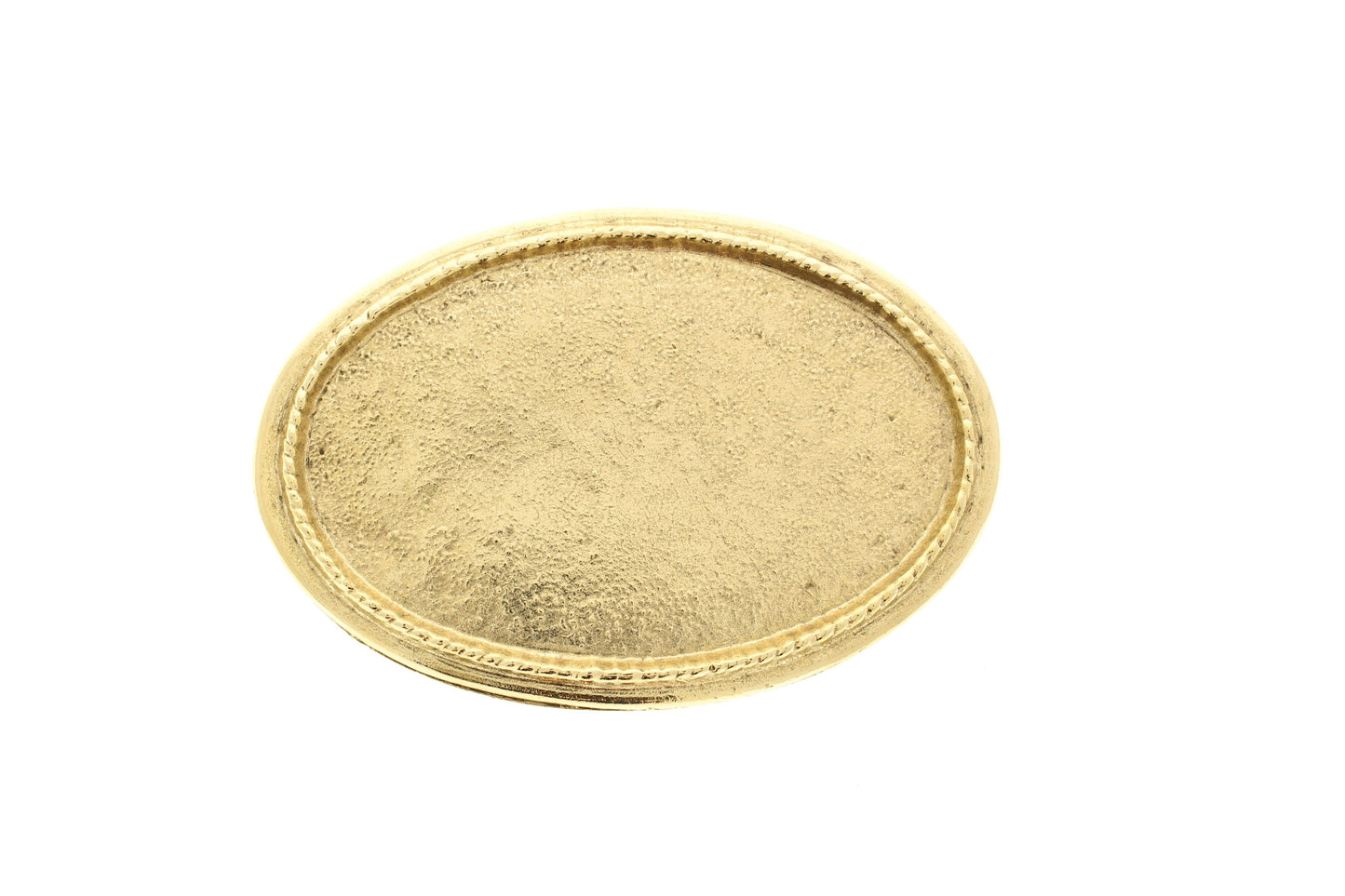 Oval Belt Buckle w/Flat Rope Border, Recessed Bezel, each