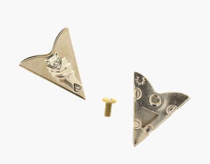 Winged Vigil Collar Tips, Made in USA, 32.5mm x 36.3mm, pair