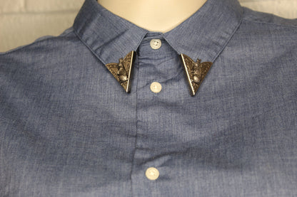 Clockwork Hare Collar Tips, Made in USA, 35.7mm x 32.3mm, pair