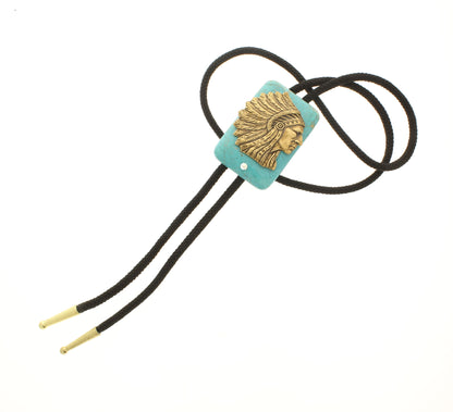 60mm x 40mm Turquoise Headdress Bolo, made in USA, each