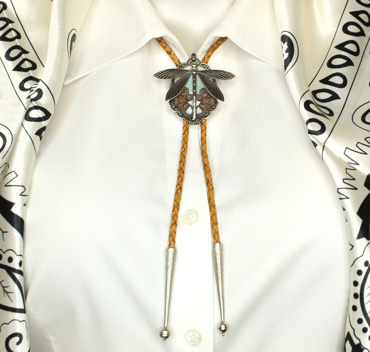 Skybound Spirit- Dragonfly Bolo Tie, Made in USA, 61.3mm x 59.3mm