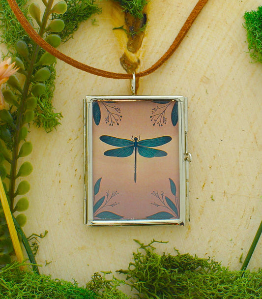 51mm x 41mm Dragonfly Daydream Locket, made in USA, each