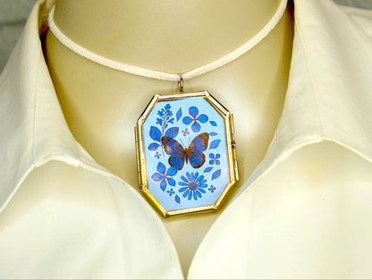 52mm x 43mm Bluebell Butterfly Locket, made in USA, each