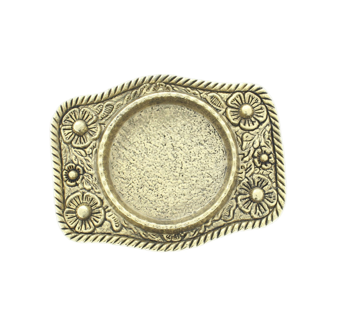3.2" Silver Dollar Coin Belt Buckle Base, 46mm round bezel, Rustic Black, Antique Silver, Bright Gold, 1 each