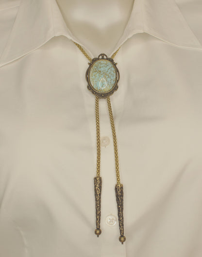Sky Vein Bolo Tie, Made in USA, 38.7mm x 56.8mm