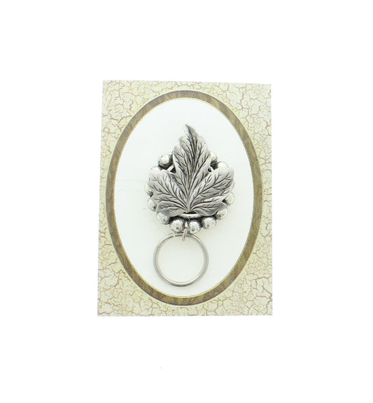 43mm x 33mm Silver Leaf Eyeglass Holder, made in USA, each