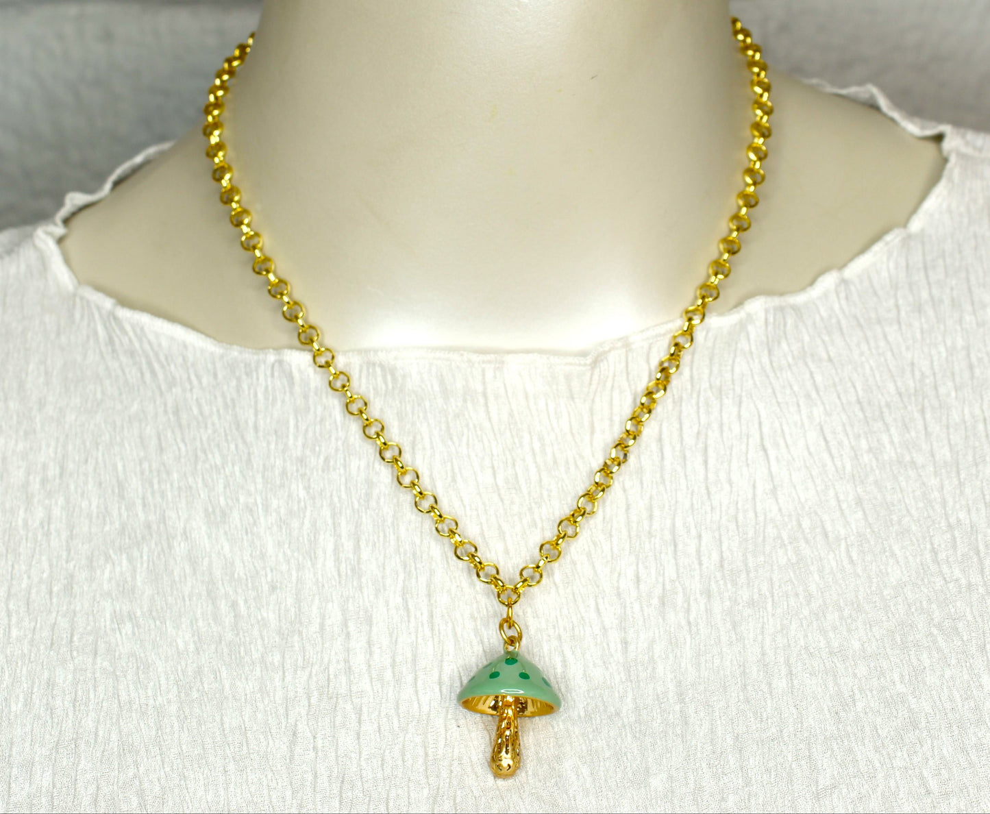 Mushroom Fairy Necklace, made in USA, each