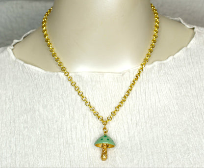 Mushroom Fairy Necklace, made in USA, each
