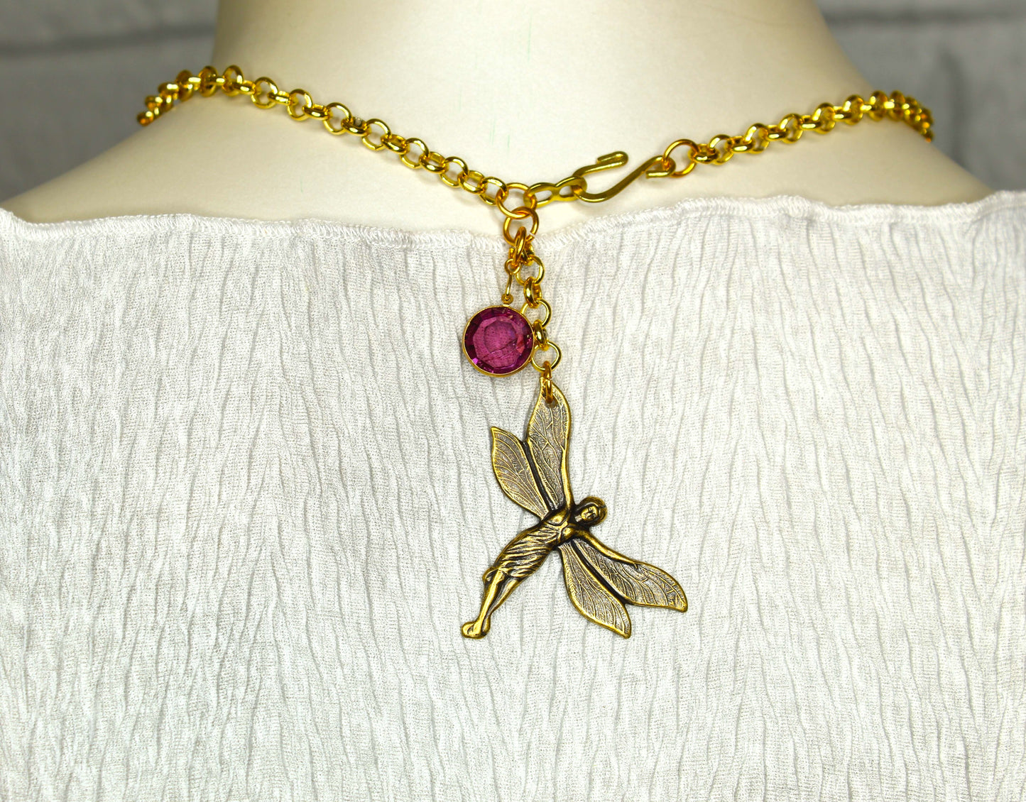 Mushroom Fairy Necklace, made in USA, each