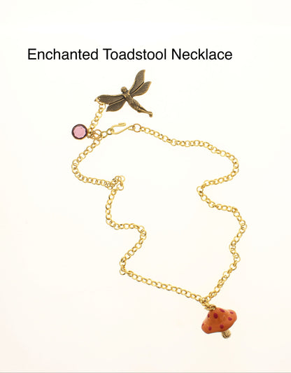 Mushroom Fairy Necklace, made in USA, each
