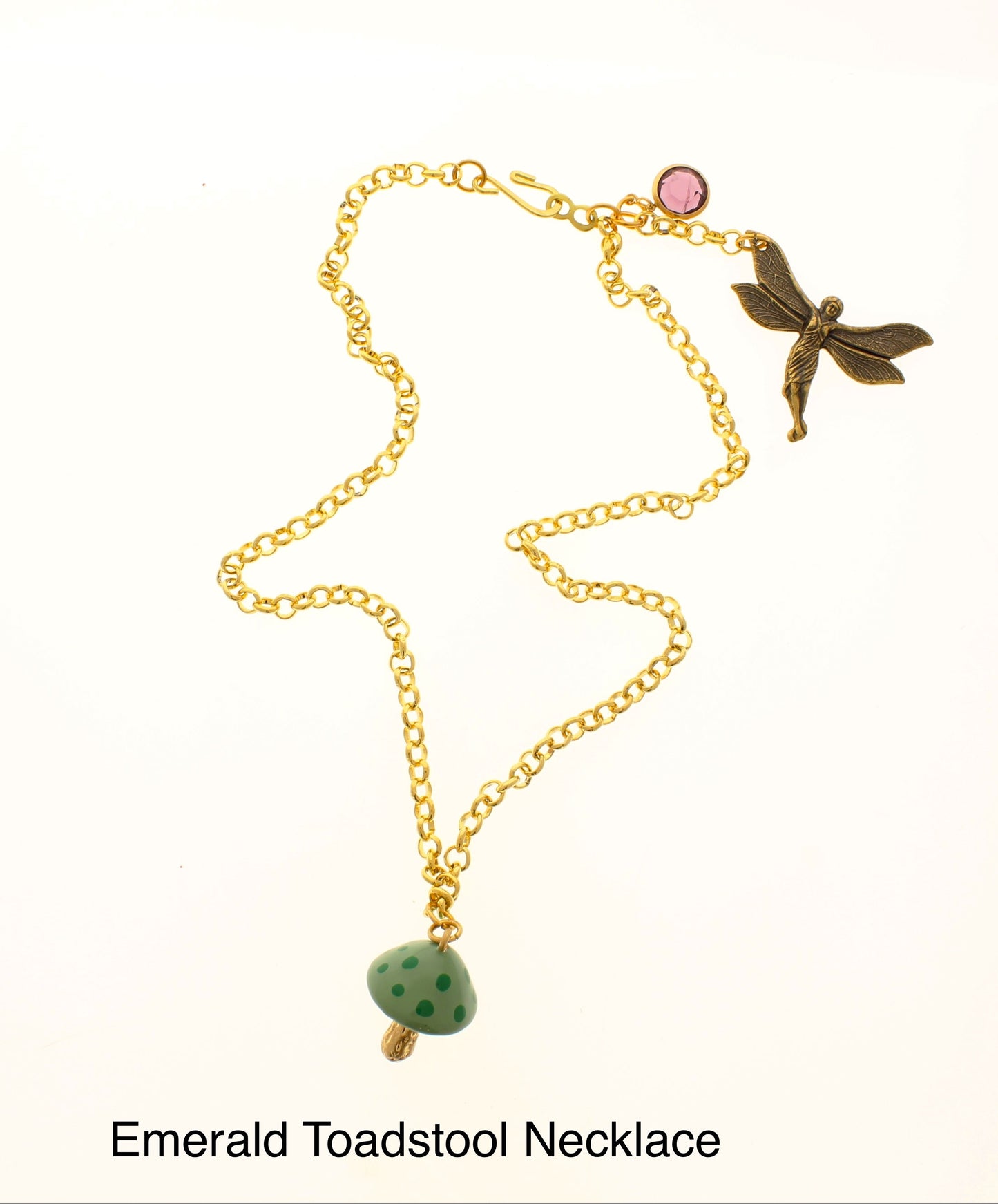 Mushroom Fairy Necklace, made in USA, each