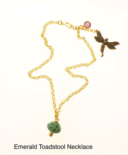 Mushroom Fairy Necklace, made in USA, each