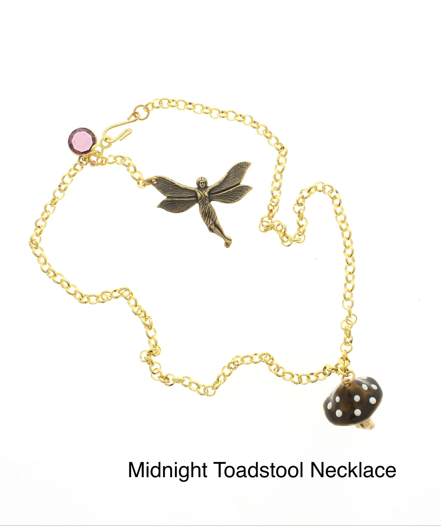 Mushroom Fairy Necklace, made in USA, each