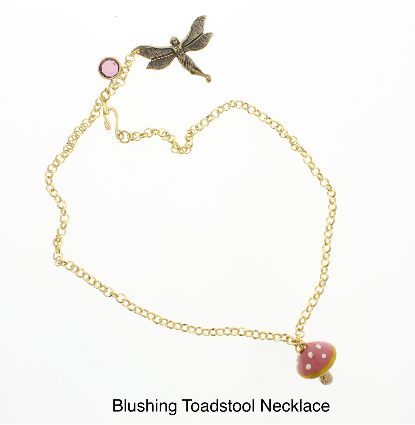 Mushroom Fairy Necklace, made in USA, each