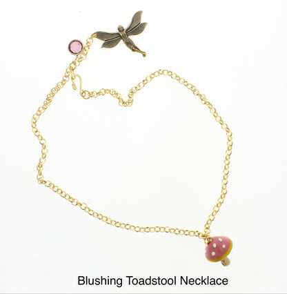 Mushroom Fairy Necklace, made in USA, each