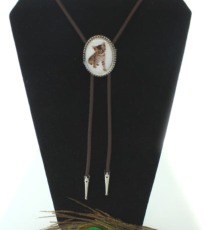 48mm x 36mm Resin Kitten Portrait Bolo, made in USA, each