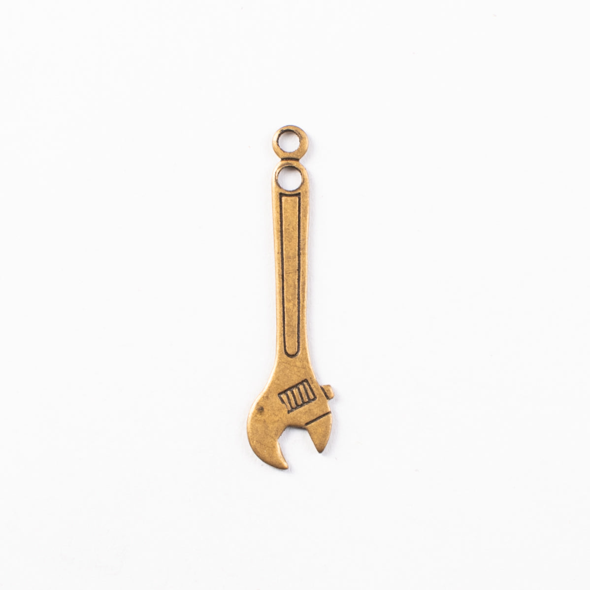 32mm Wrench Charm, Antique Gold, Classic Silver, pk/6
