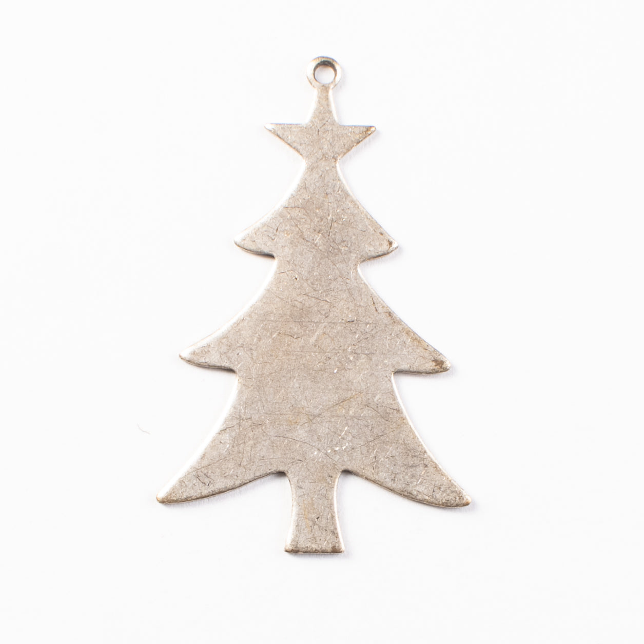 45mm CHRISTMAS TREE Silhouette Charm, Antique Silver, 6 pack