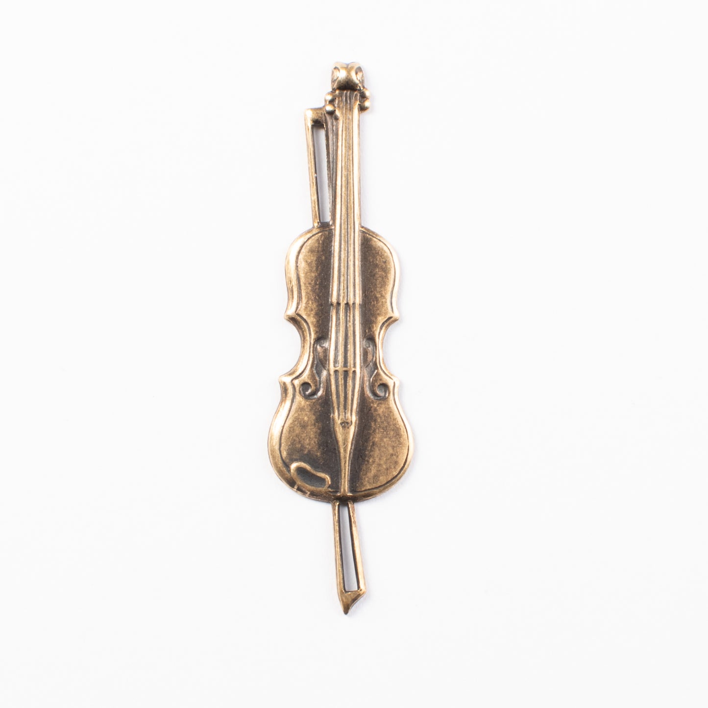 56mm Fiddle Violin Charm, Antique Gold, Antique Silver, pack of 3