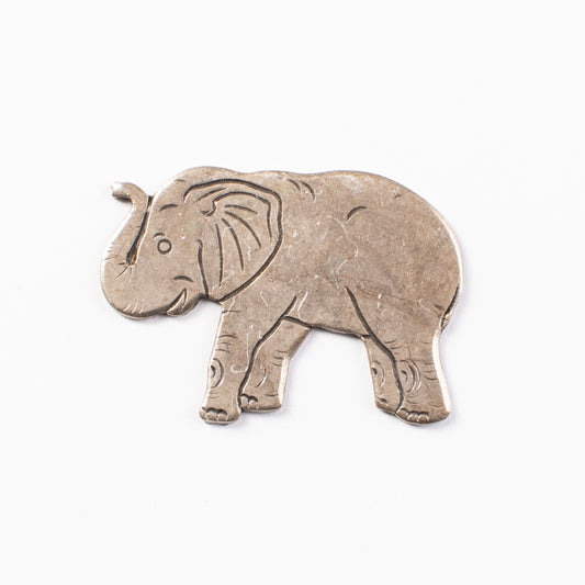 36mm Antique Silver, Antique Gold Elephant Charm, 6 pack