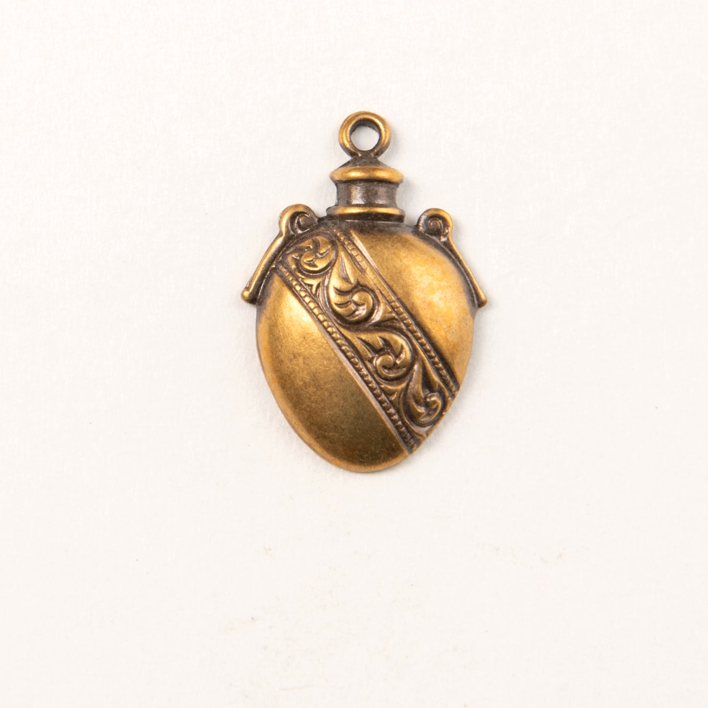 17x13mm Ornamented Jar Charm, Antique Gold, Antique Silver, pk/6