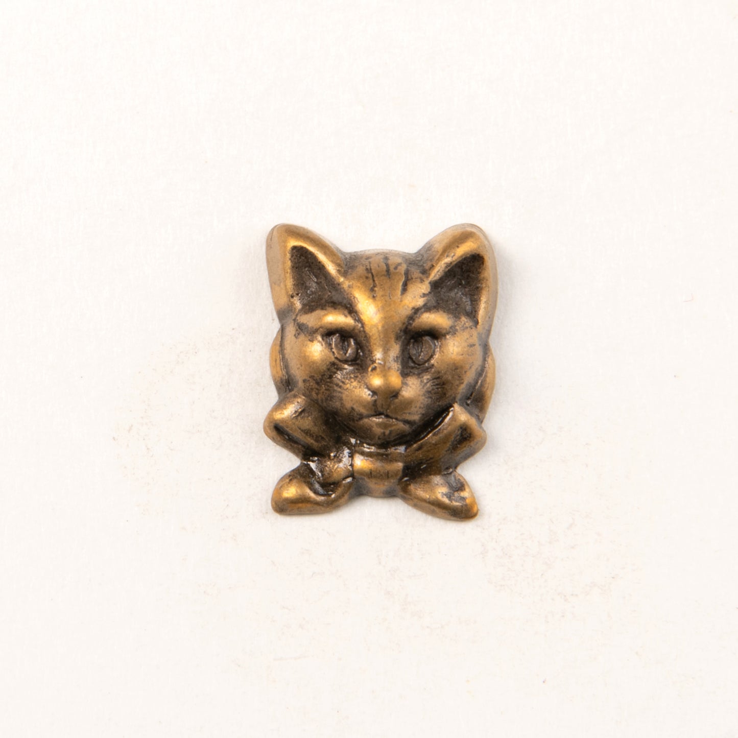 15x12mm Victorian Cat-Kitten Head, Antique Gold, Antique Silver, pk/6