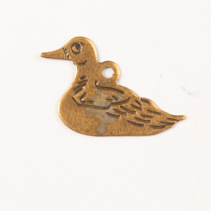 18mm Antique Silver, Antique Gold Duck Charm, pack of 6