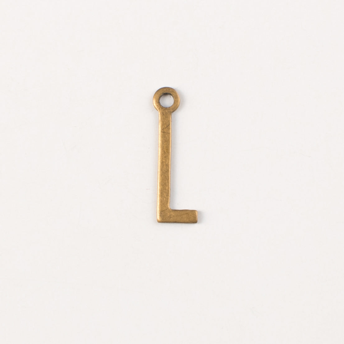 15x6mm L Letter Charm, Classic Silver, Antique Gold Metal Stamping, pk/6