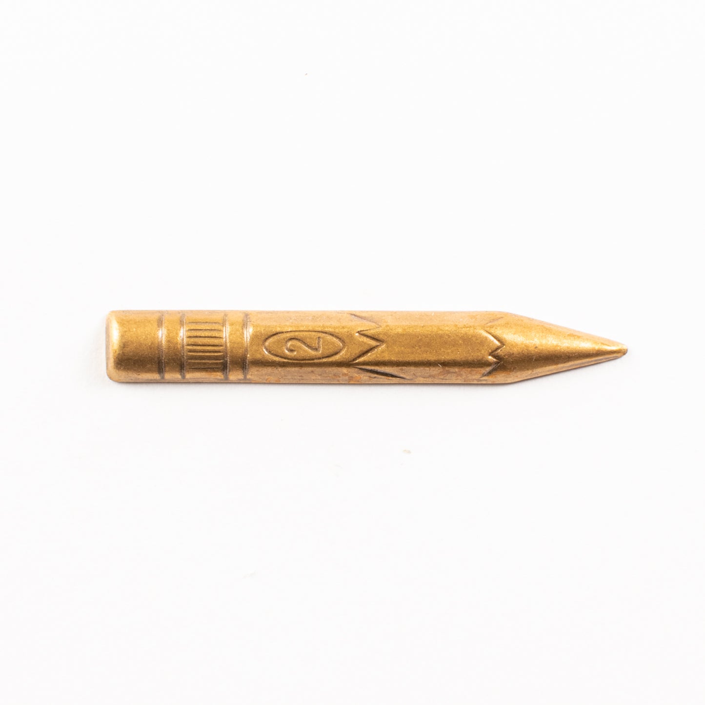 49mm Antique Gold, Classic Silver Finish NO.2 PENCIL charm, each