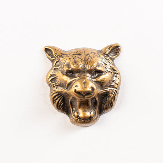 28mm Tiger Charm, Vintage gold, Pack of 6