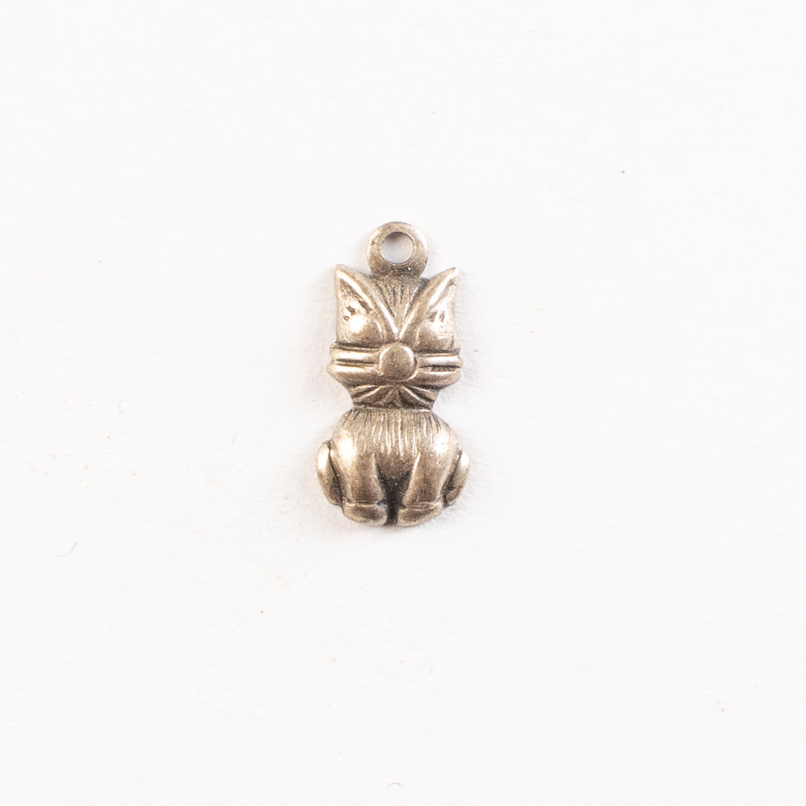 7mm 3-D Cat Charm, Antique Silver, Antique Gold, pack of 6