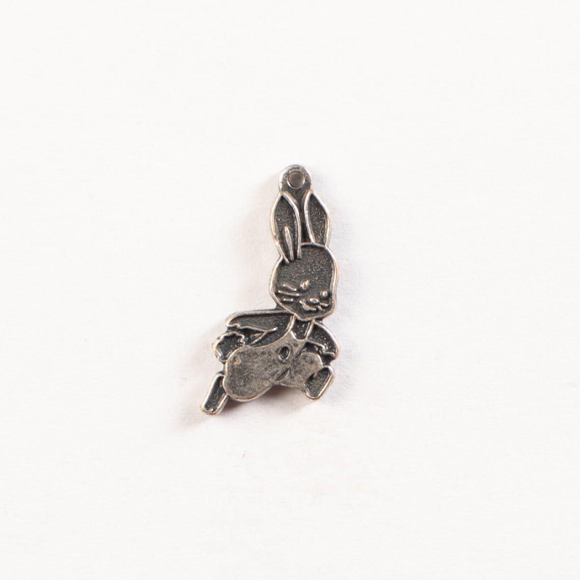 20x10mm Easter Bunny Rabbit Charm, Classic Silver, pk/6