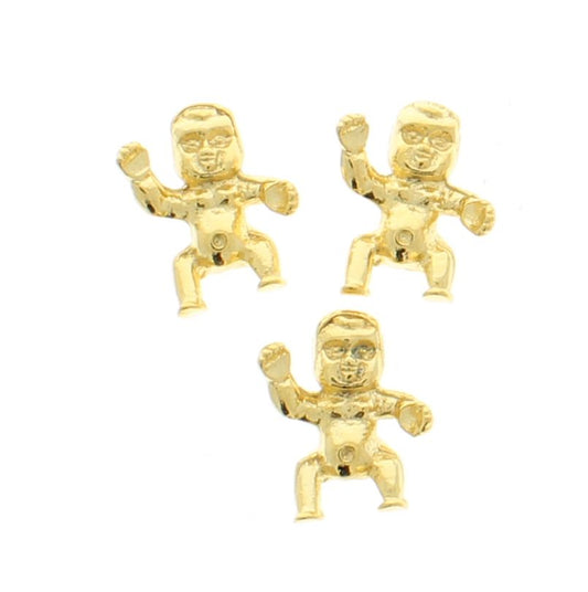 20mm x 17mm Gold King Cake Baby Charms, pack of 3