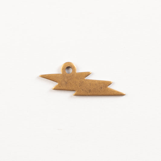 27mm Antique Gold, Lightning Bolt Charm, EA