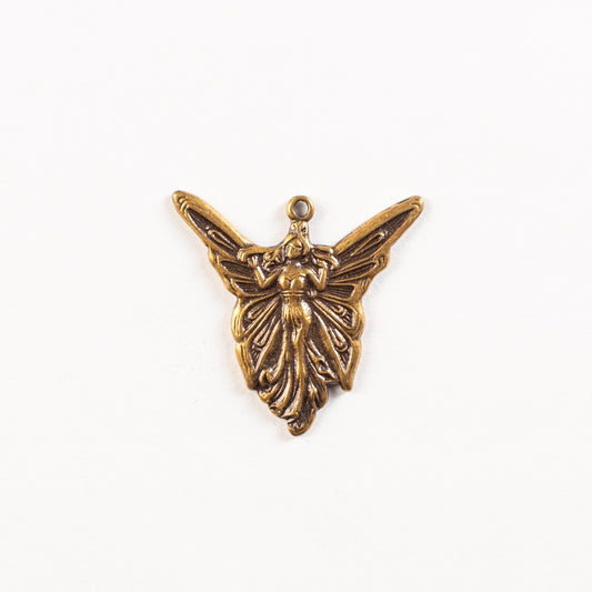 23x24mm Fairy Charm, Antique Gold, pk/6