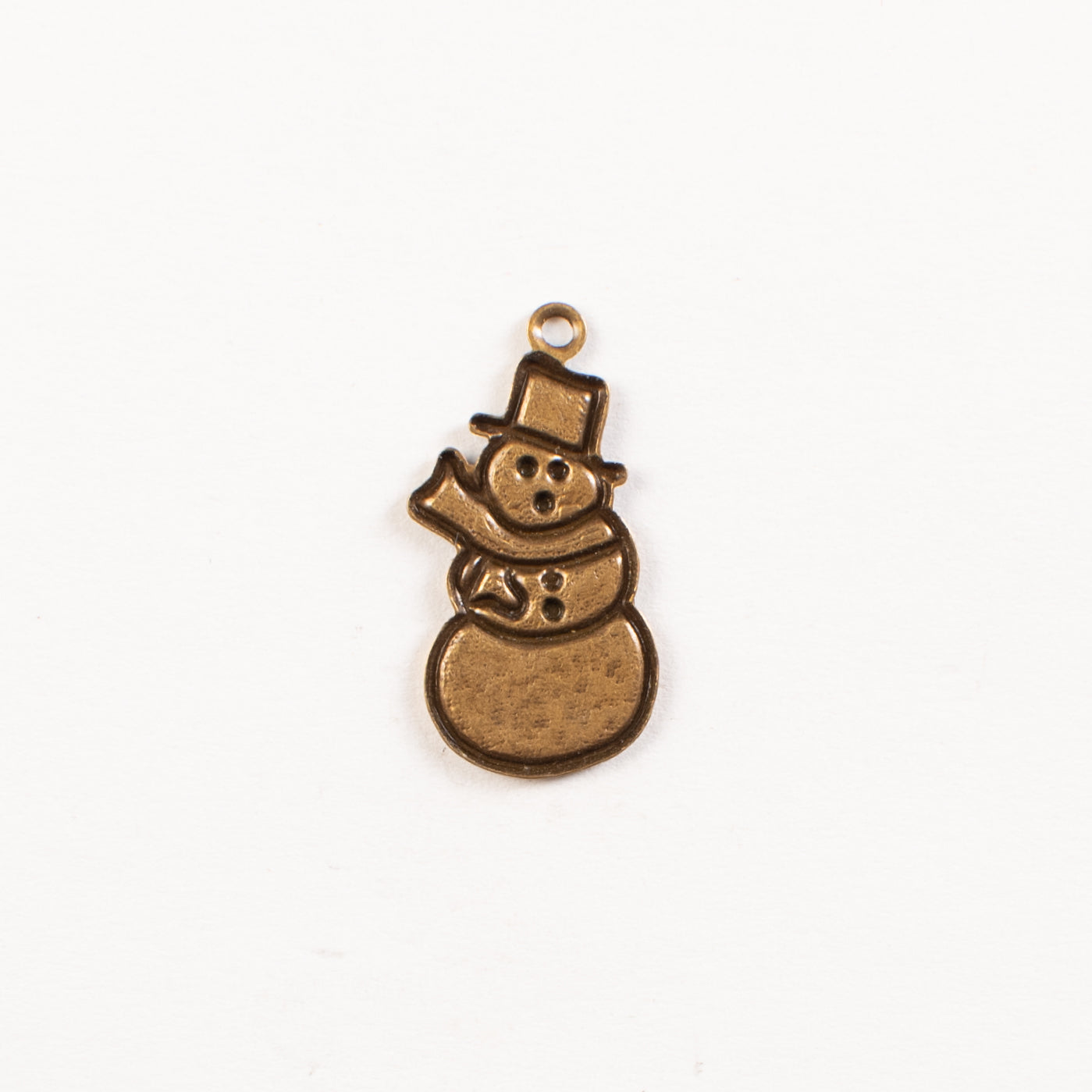 23x11mm Antique Gold Christmas Snowman, pk/6