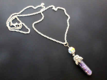 45mm Honey Amethyst Pendant Necklace, made in USA, each