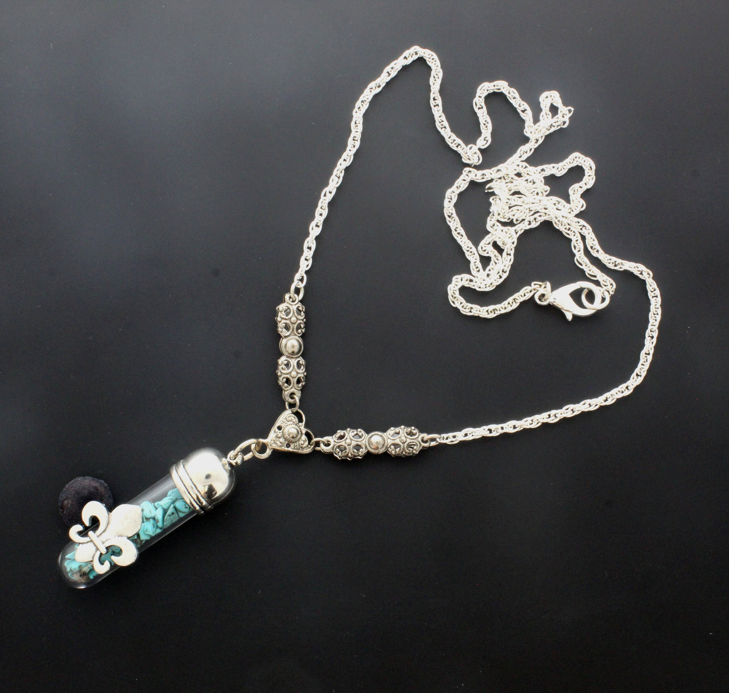 46mm Fleur de Turquoise Pendant Necklace, made in USA, each