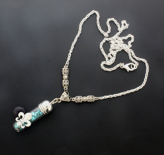 46mm Fleur de Turquoise Pendant Necklace, made in USA, each