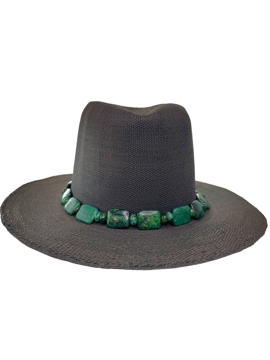 Rustic Emerald Beaded Western Hat Band, made in USA, each