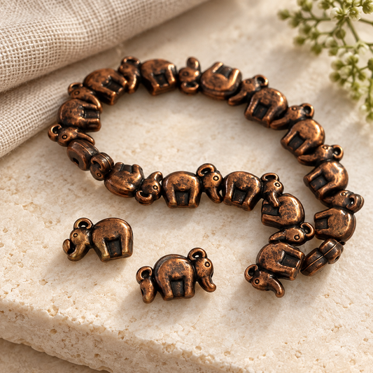 Elephant Beads  Elephant Charms | Tribal Boho Jewelry-Making Supplies | Bracelet and Necklace Beadsf