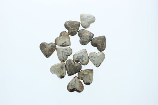 26mm x 28mm Silver Heart Beads, Antique Silver or Classic Silver, pk/12