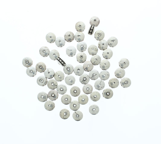 9mm x 5mm Flat Silver Disc Beads, pack of 51