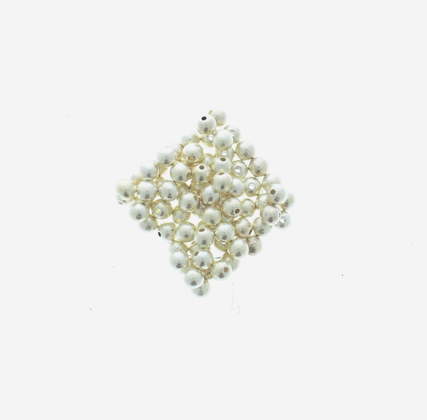 3.9mm Silver Round Beads, pack of 77